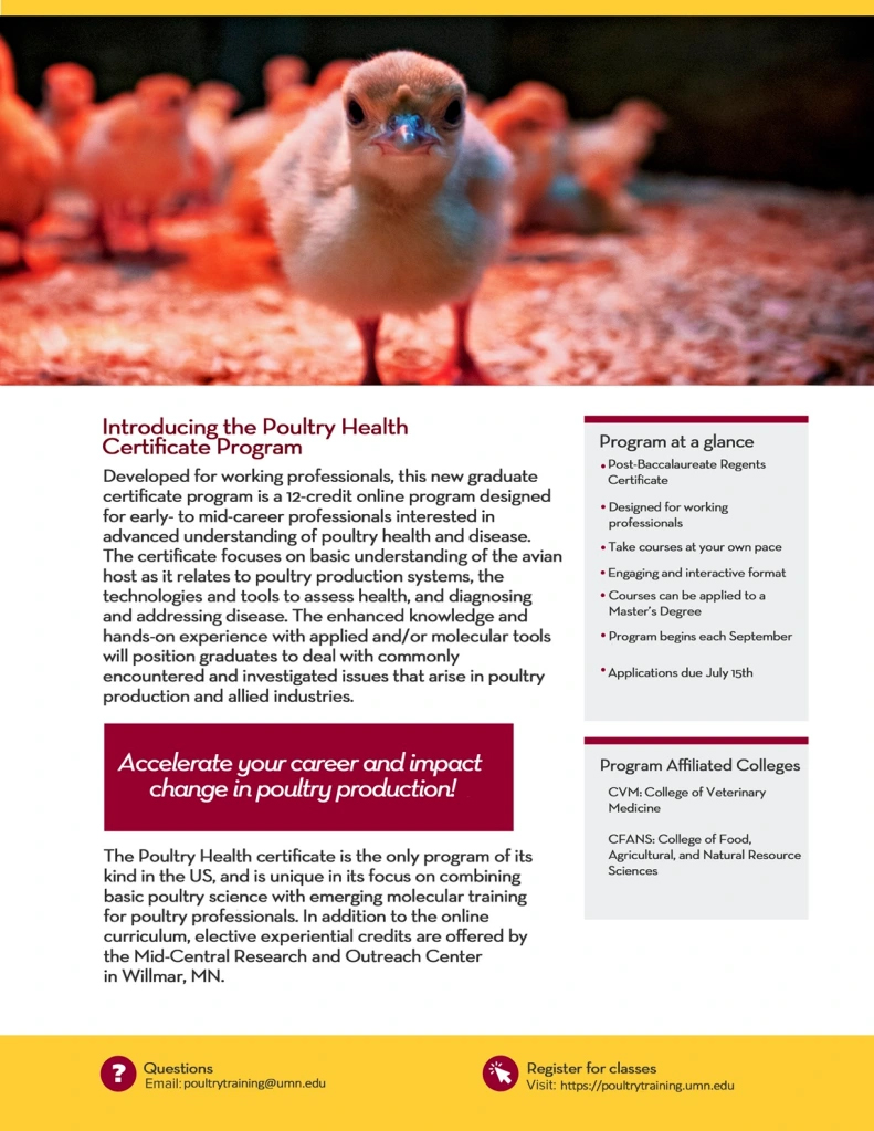 Poultry Health Certificate Program brochure